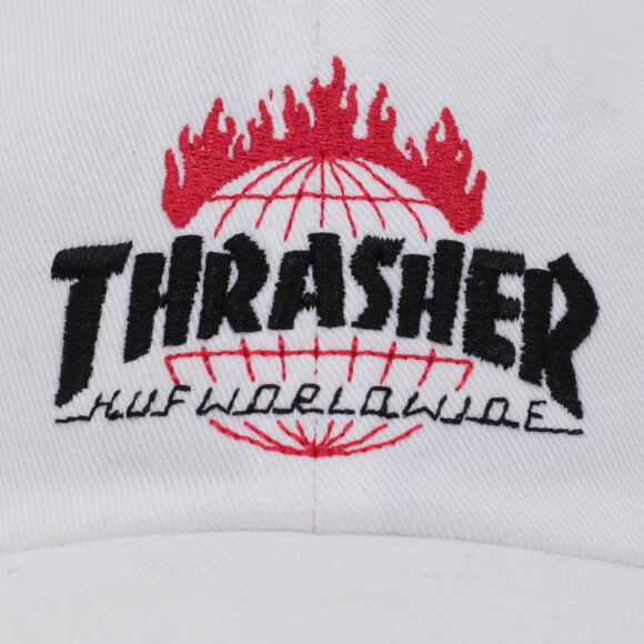 HUF - HUF x Thrasher - TDS Curve Visor | White