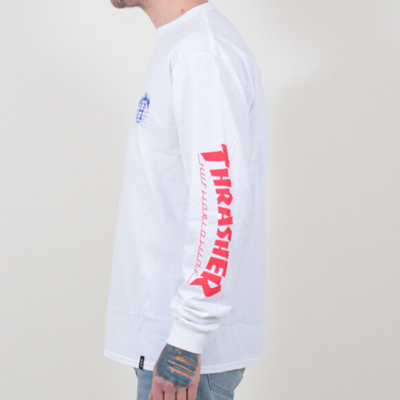 HUF - HUF x Thrasher TDS L/S T-shirt | White