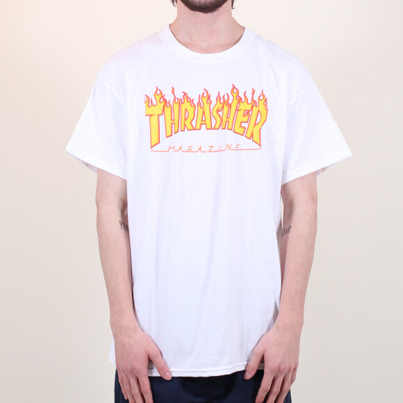 Thrasher - Thrasher - S/S Tee Flame | White