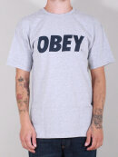 Obey - T-shirt Font Heather Grey/Blue